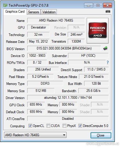 Výkonný 4jádrový HP 250GB/4GB RAM/ATI Radeon/USB 3.0 - foto 5