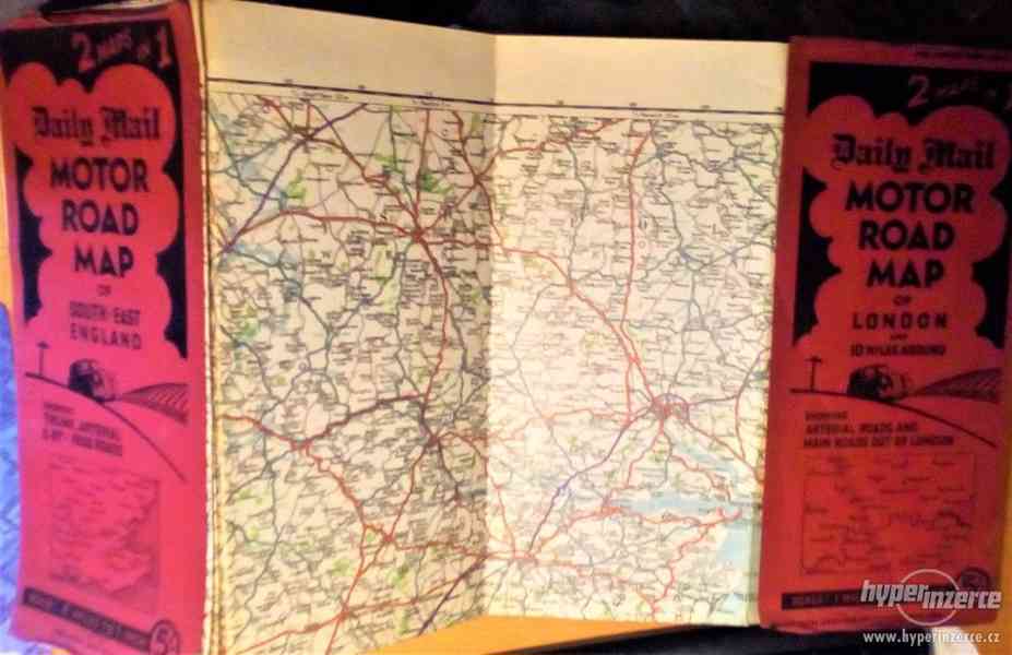 Stará automapa LONDÝNA rok 1947 - zachovalá a další mapy ap. - foto 2