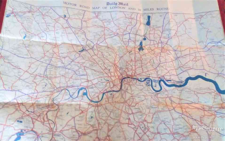 Stará automapa LONDÝNA rok 1947 - zachovalá a další mapy ap. - foto 3