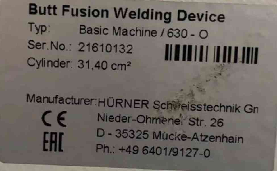 HÜRNER svářečka na tupo CNC ECO 630 mm - foto 5