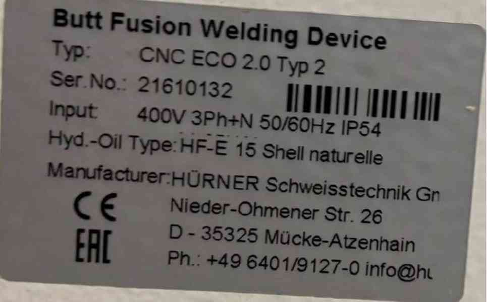 HÜRNER svářečka na tupo CNC ECO 630 mm - foto 3