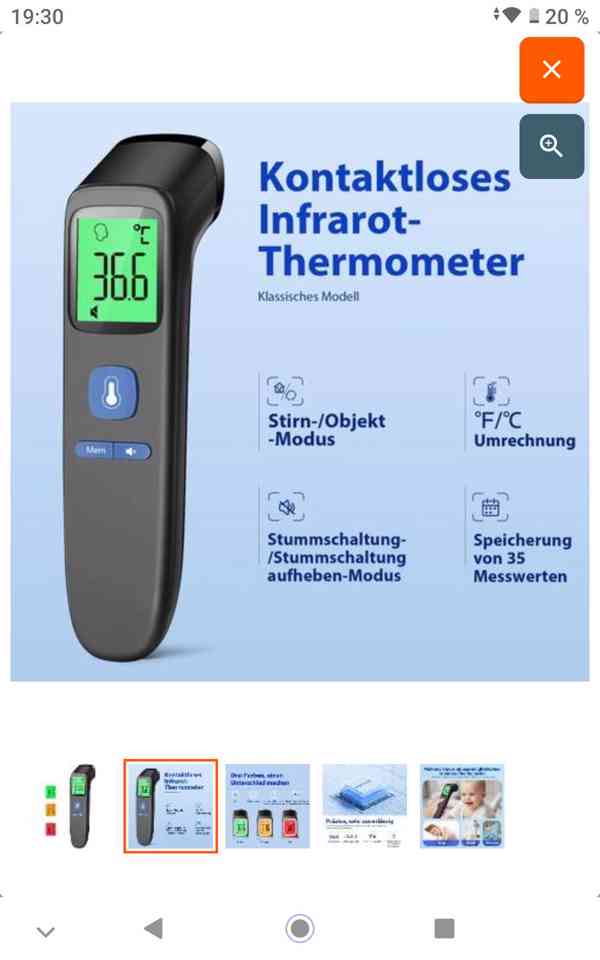 Bezkontaktní teploměr nový  - foto 3