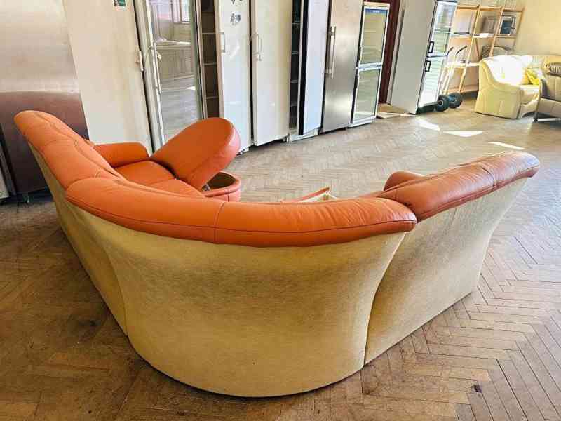  495 Kožená rohová sedací souprava sedačka HUMMEL  - foto 4