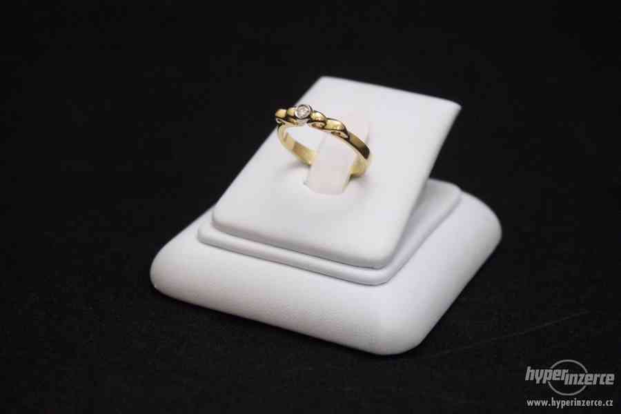 Krásný zlatý prsten s briliantem 3.87 g - foto 2