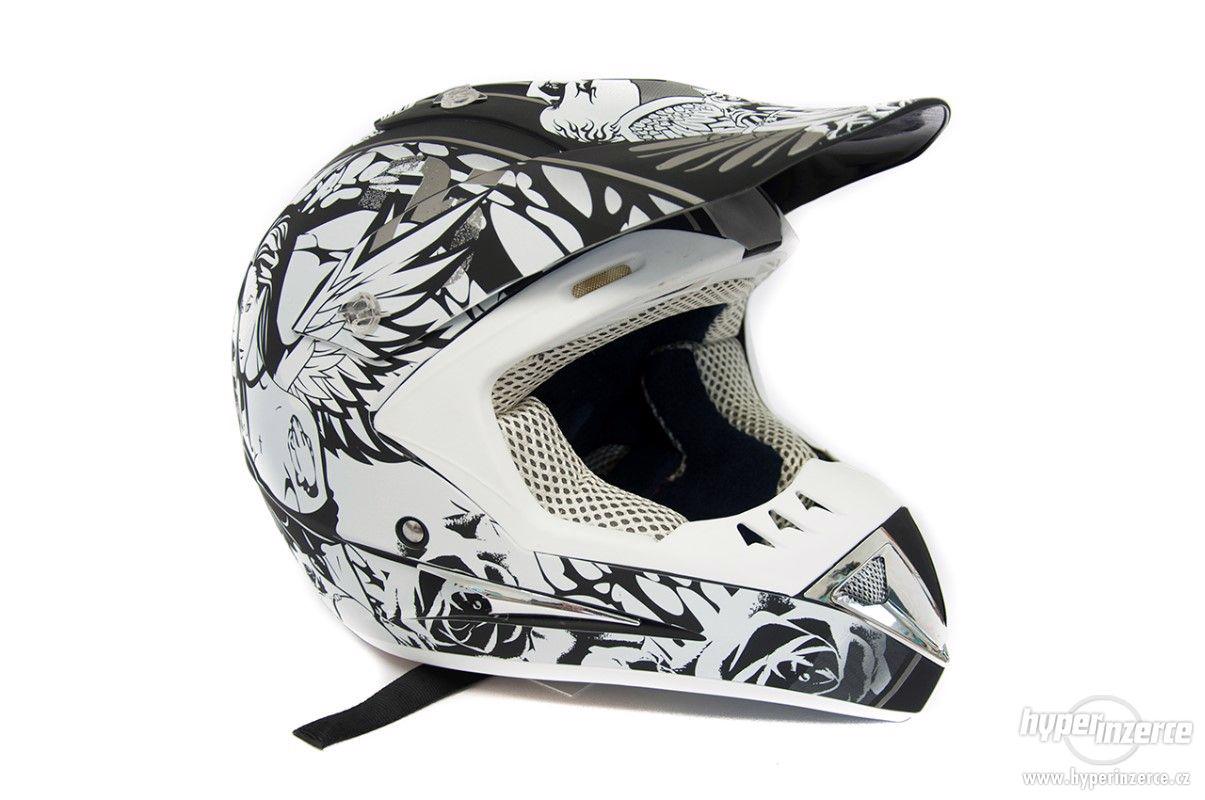 Motocrossová helma H1 Skull nová zabalená záruka 24 měsíců - foto 1