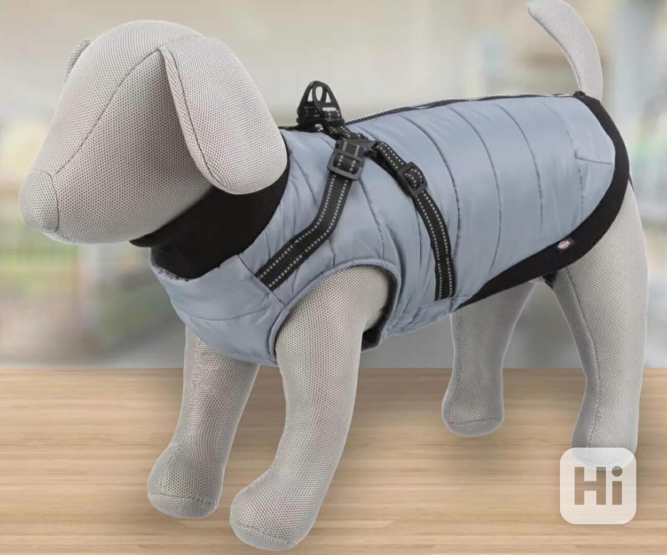 Obleček pro psa- Bunda s postrojem šedá S: 33 cm - foto 1