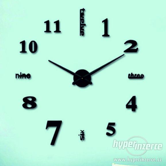 Nalepovací nástěnné hodiny  Silver 15B-Black černé fULL - foto 2