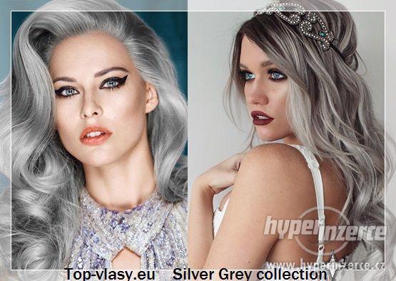 Luxusní stříbrné - šedé Clip in Vlasy! TOP! GO SILVER! - foto 1