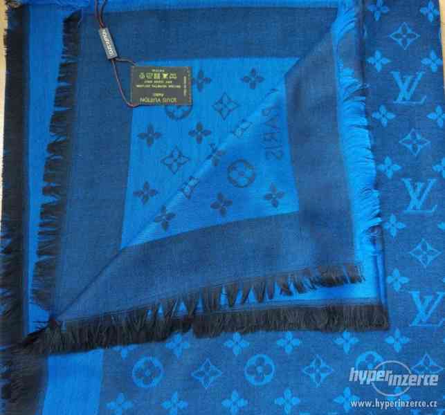 Modrý šátek LV Louis Vuitton - foto 1