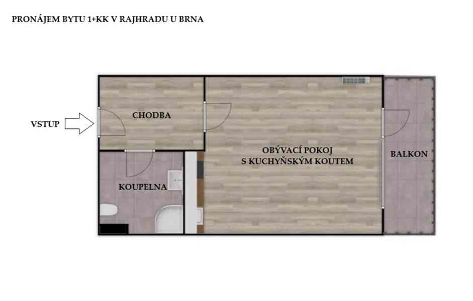 PRONÁJEM NOVOSTAVBY BYTU 1+KK S BALKÓNEM V RAJHRADĚ U BRNA - foto 37