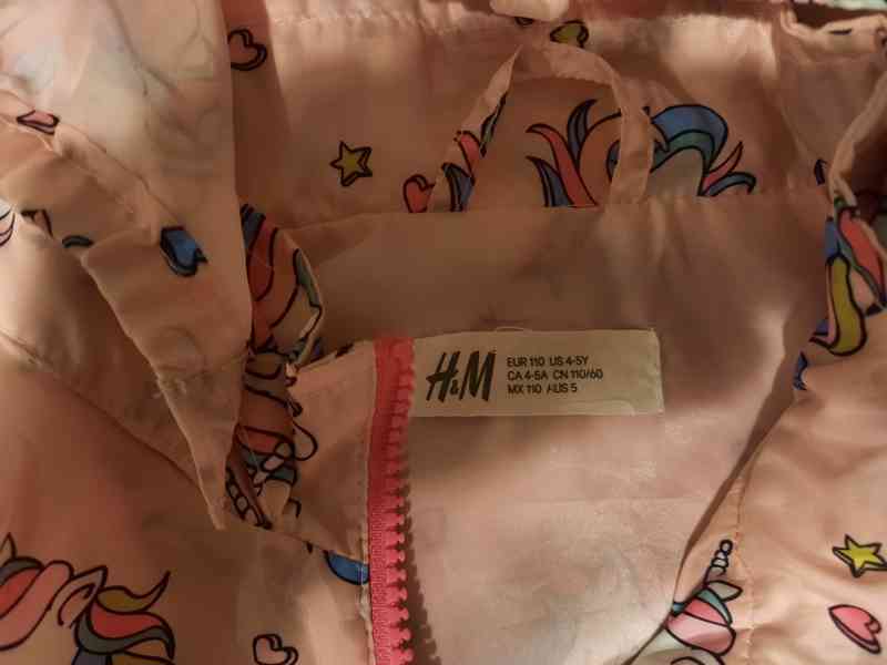 Dívčí bunda – větrovka - vel. 110 – značky H&M - foto 2