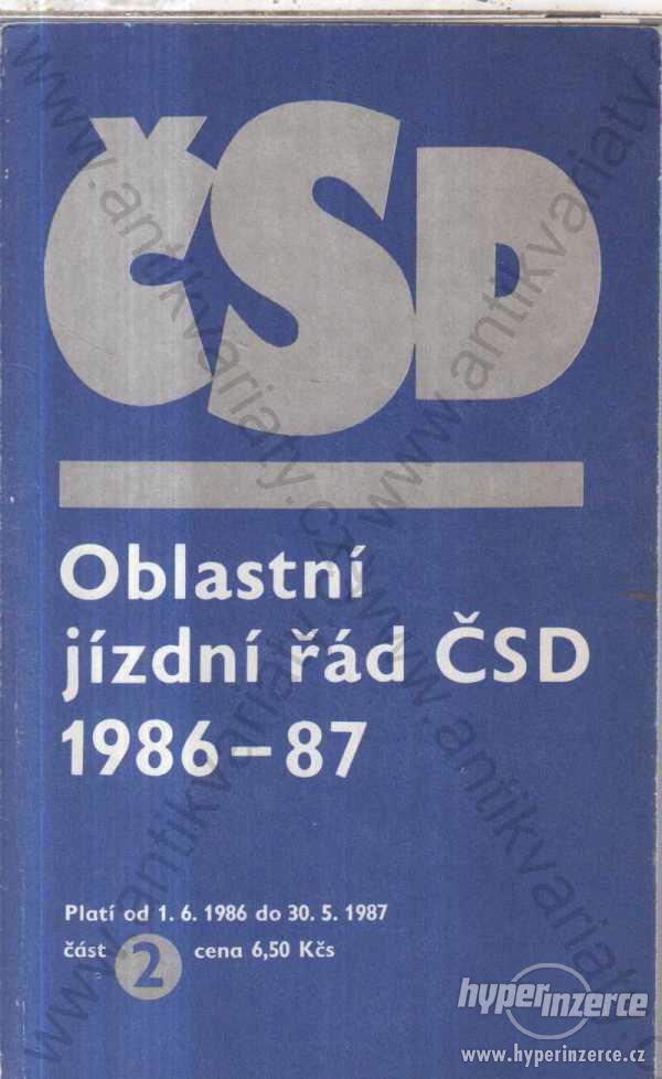 Oblastní jízdní řád ČSD 1986 - 1987, část 2. 1986 - foto 1