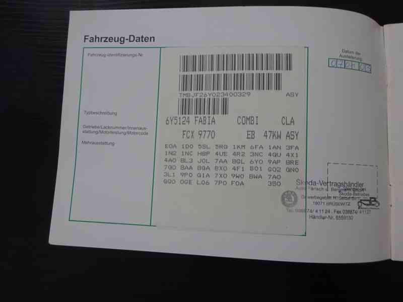 Škoda Fabia 1.9 SDI Combi r.v.2003 (STK:2/2024) - foto 19