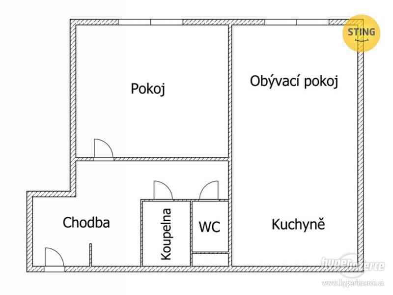Prodej, byt 2+kk/L,OV,47 m2, v 5.patře panelového domu na sídlišti Máj. - foto 2
