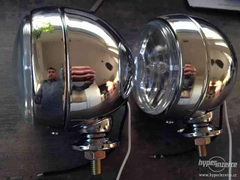 Přídavné světla Chopper chrom kov homologace - foto 3