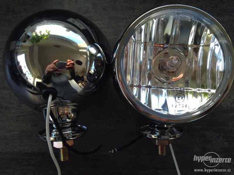 Přídavné světla Chopper chrom kov homologace - foto 4