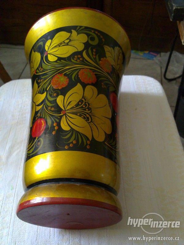 Málo vídané dřevěné vázy malované - foto 7