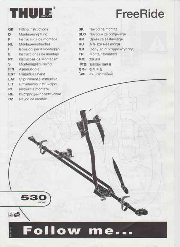 Nosi kol THULE FreeRide 530 bazar Hyperinzerce.cz