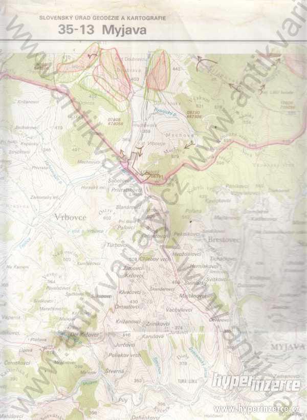 Základní mapa ČSSR - Myjava 1:50 000 - foto 1