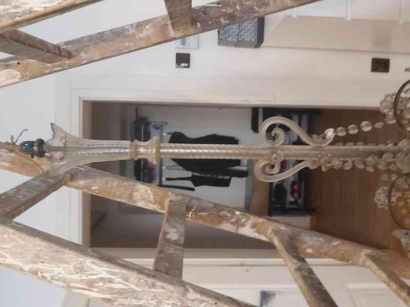 Dvouramenný křišťálový lustr ze začátku 20.století - foto 3