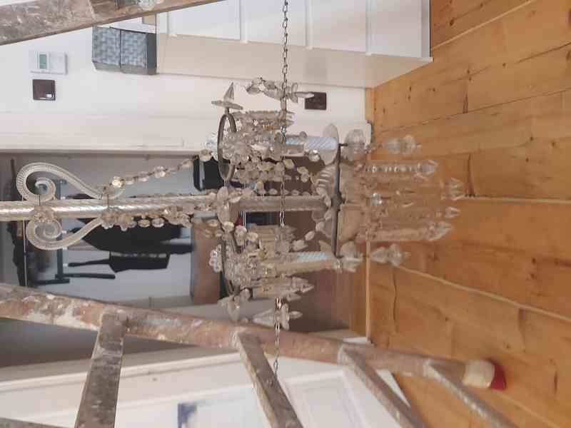 Dvouramenný křišťálový lustr ze začátku 20.století - foto 2