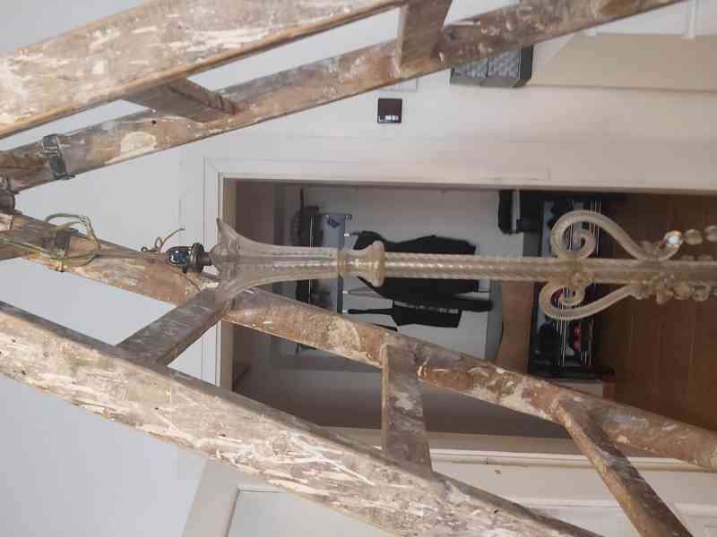 Dvouramenný křišťálový lustr ze začátku 20.století - foto 4