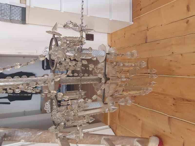 Dvouramenný křišťálový lustr ze začátku 20.století - foto 5