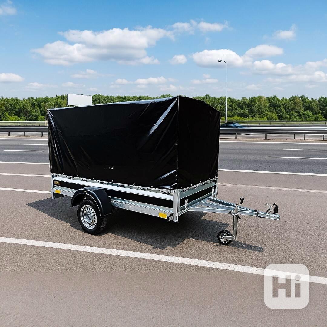 Nový přívěsný vozík 2,65m x1,30 +plachta, svařovaný rám,DPH - foto 1