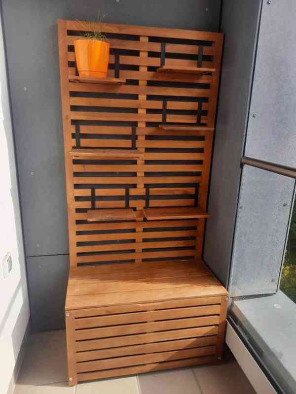 Úložná krabice a zástěna, venkovní/světle hnědé mořidlo - foto 3