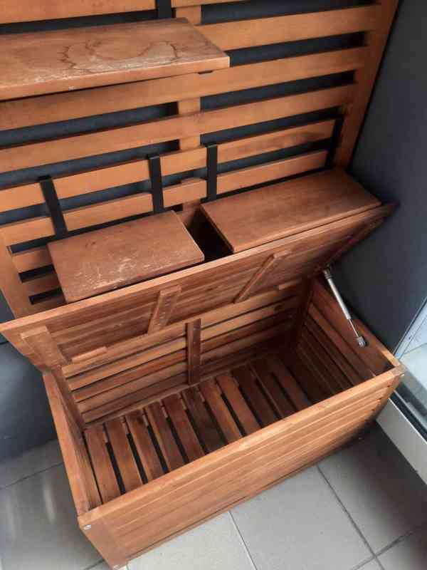 Úložná krabice a zástěna, venkovní/světle hnědé mořidlo - foto 4