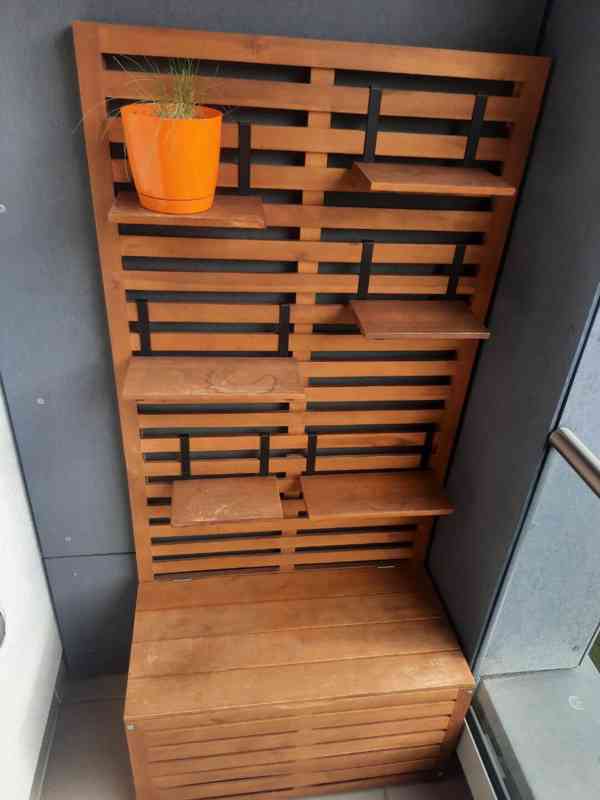 Úložná krabice a zástěna, venkovní/světle hnědé mořidlo - foto 2