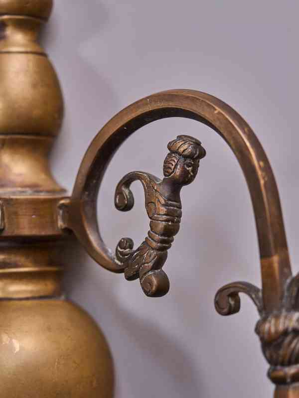 Starožitná nástěnná lampa z bronzu v 40 cm - foto 5