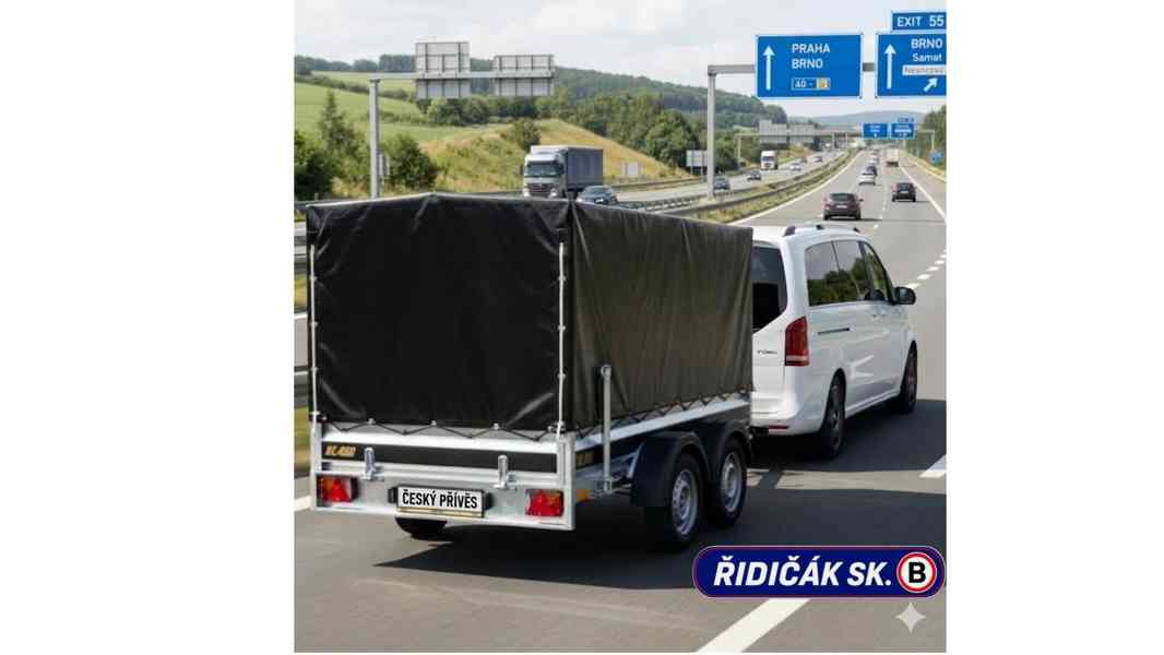 Nový přívěsný vozík +plachta 3,0mx1,50x1,45, řidičák B, DPH - foto 1