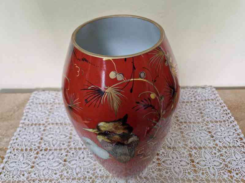 Krásná bohatě zdobená zlacená Váza s Ptáky Satsuma Japonsko - foto 5