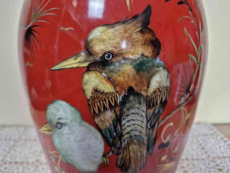 Krásná bohatě zdobená zlacená Váza s Ptáky Satsuma Japonsko - foto 14