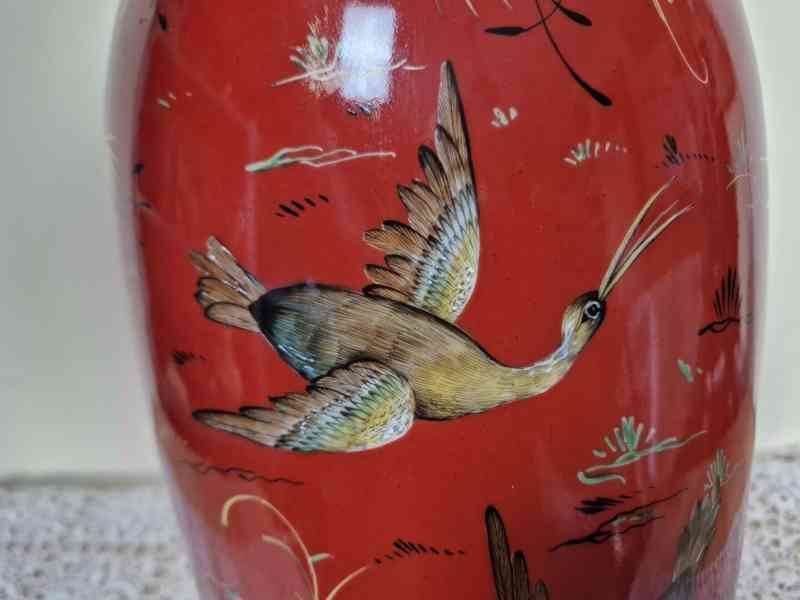 Krásná bohatě zdobená zlacená Váza s Ptáky Satsuma Japonsko - foto 9