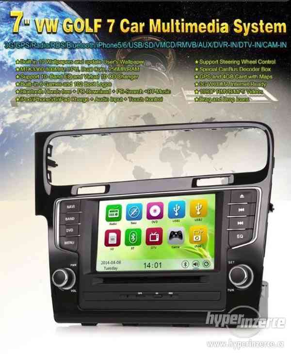 VW GOLF 7 - Dotykove Autoradio Navi GPS DVD Bluetooth SD USB - foto 1