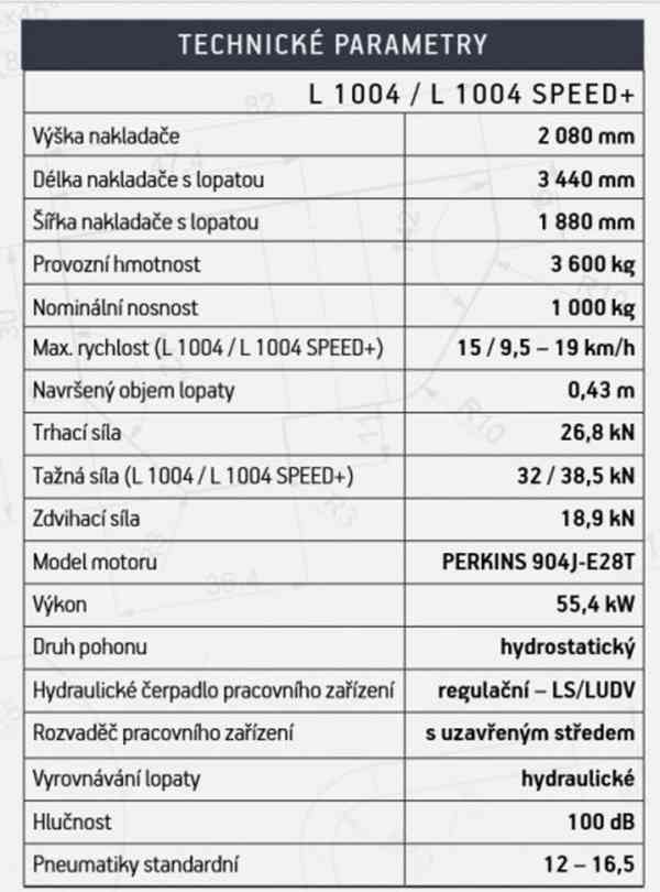 3.6t smykový nakladač Locust 1004 motor Perkins - foto 6