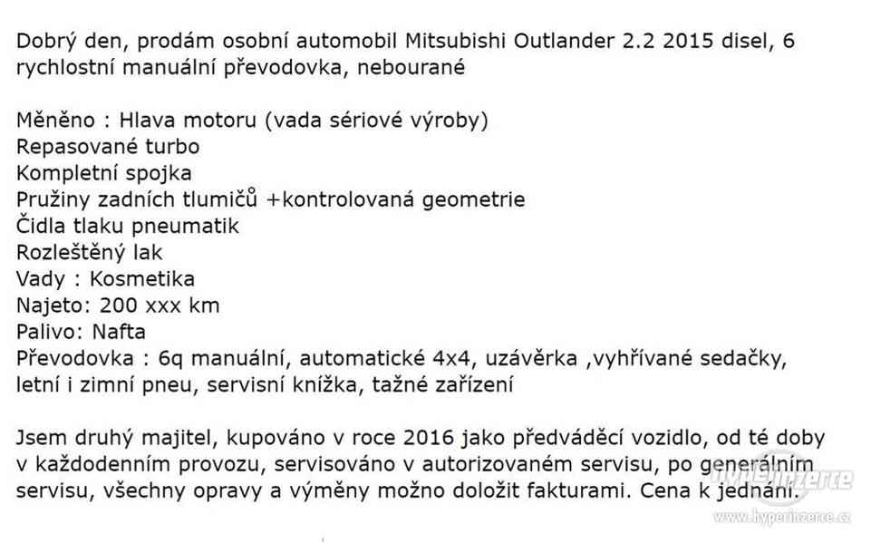 Mitsubishi Outlander 2,2 2015 - foto 6