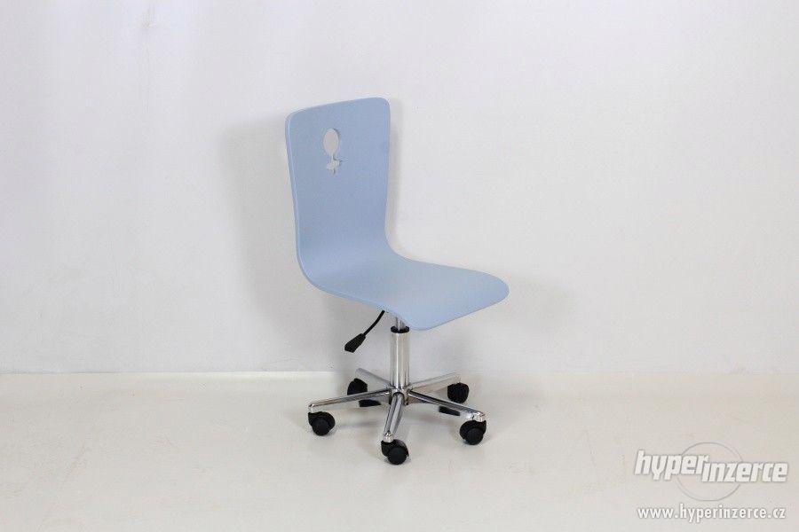 Židlička na kolečkách, modrá matná - foto 1