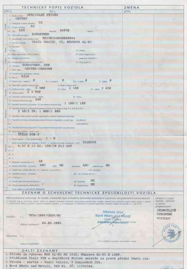 Cestovní karavan Buerstner Lux, ČR doklady, nová STK. - foto 19