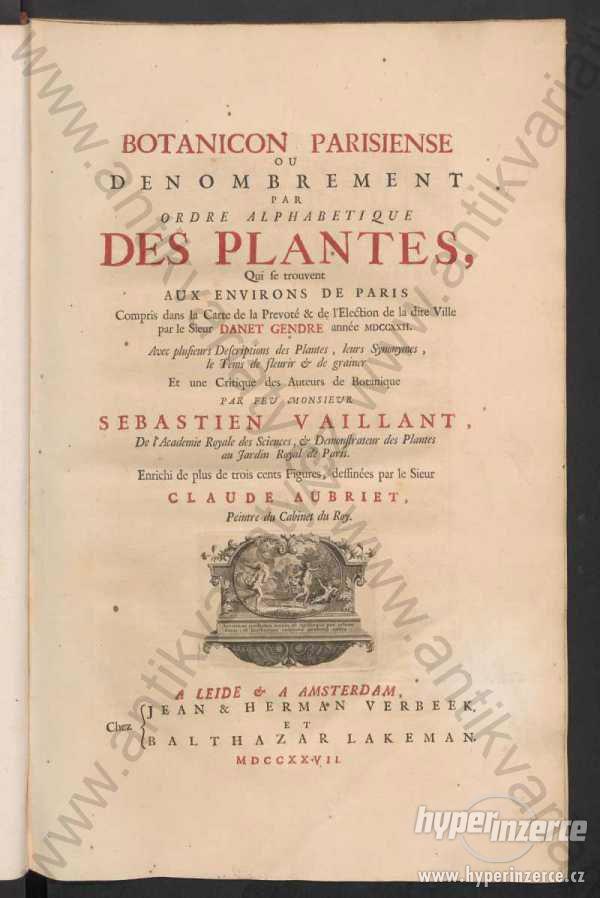 botanika flóra rytiny Botanicon  Vaillant 1727 - foto 1