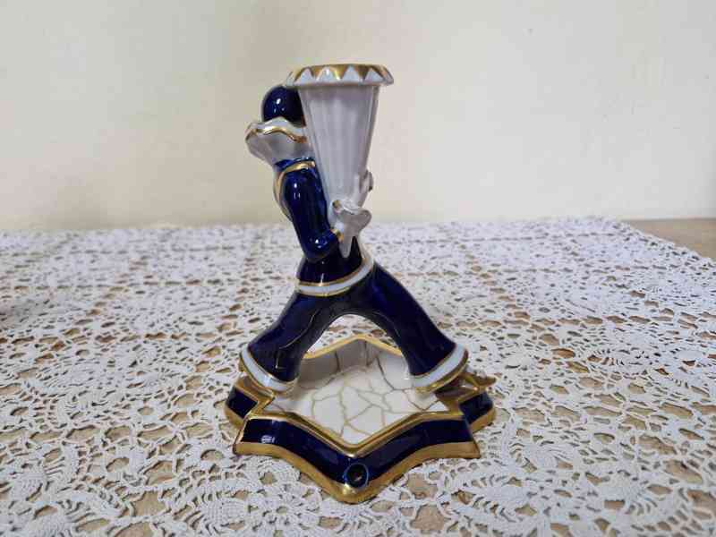Porcelánové figurální svícny Pierot a Kolombína Royal Dux - foto 3