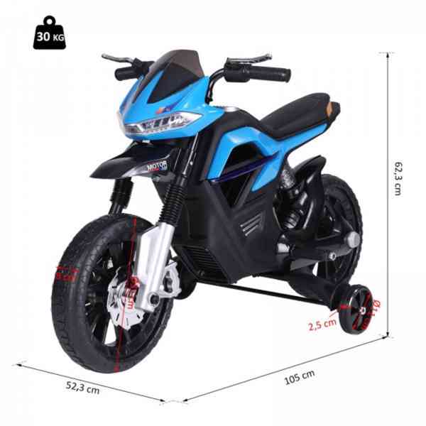 Dětská elektrická motorka 105 x 52,3 x 62,3 cm | modro-černá - foto 3