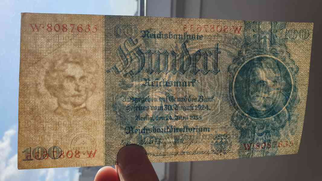100 Reichsmark 1935 – bankovka Třetí říše - foto 5