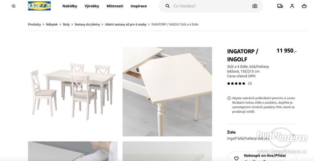 IKEA - Jídelní stůl - INGATORP - SUPER STAV - foto 4