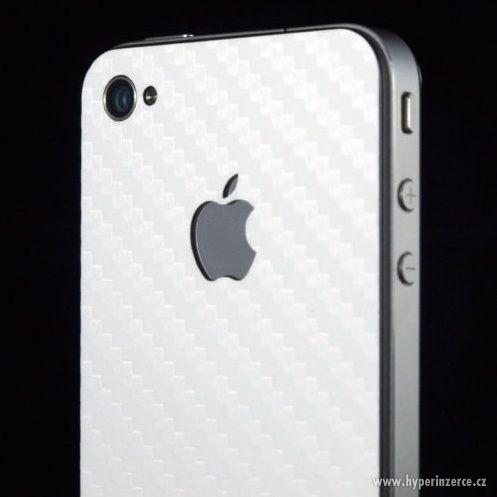 Karbonová 3M fólie Apple iPhone 4 bílá/černá - foto 4