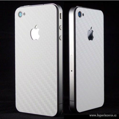 Karbonová 3M fólie Apple iPhone 4 bílá/černá - foto 5