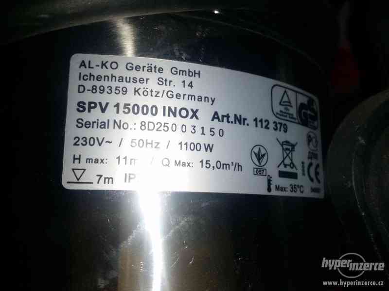 Prodám kalové čerpadlo Al-ko SPV 15000 INOX - foto 3