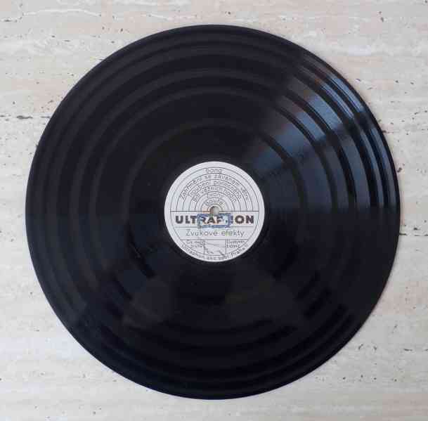 Starožitná 30 cm šelaková gramodeska Ultraphon, zvuk. efekty - foto 2